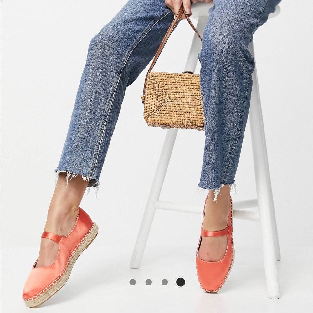 ASOS Peach satin maryjane espadrilles